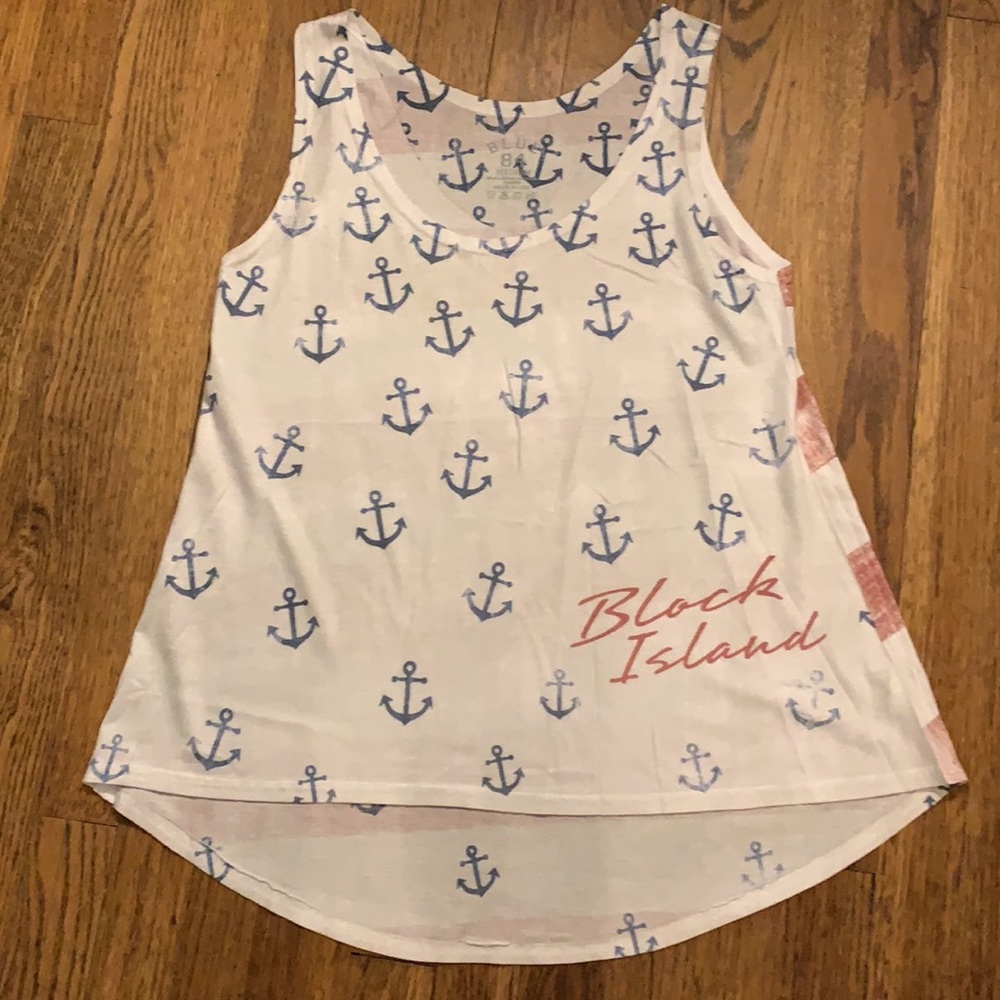 Blue 84 - Block Island Red white & blue striped tank top - Size Medium